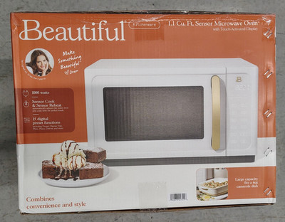 New! Beautiful 1000 Watt Sensor Microwave Oven in White Icing by Drew Barrymore!