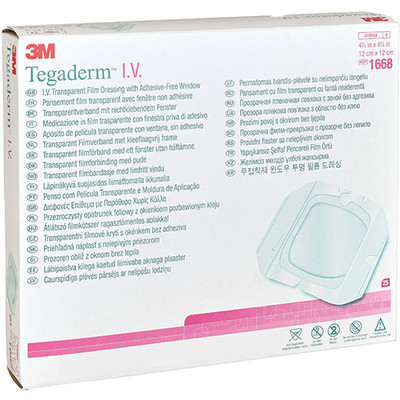 25 Stück 3M Tegaderm I.V. Portverband 12x12cm Klebstofffreies Fenster 7 Tage