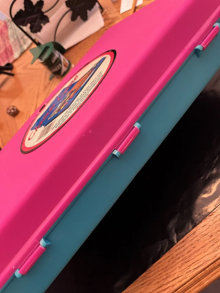 Caja de lápices rosa estuche clase 1990 vintage Foto 4 de 4