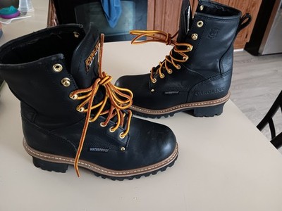 Carolina 8'' Waterproof Logger Boots Black Soft Toe Women's Size 6.5 M