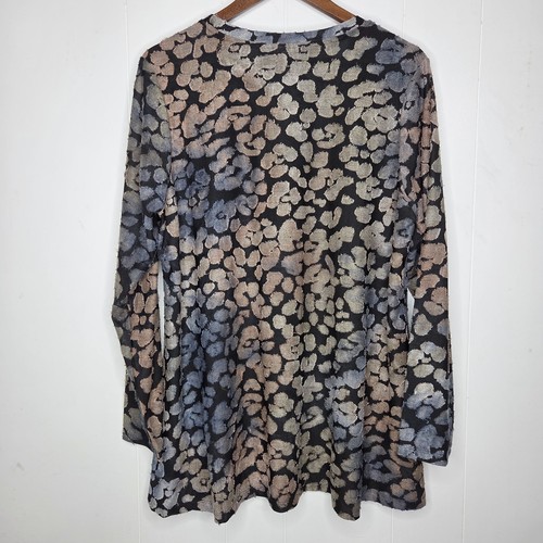 Logo Damen abstrakte Langarm Jacquard Swing Bluse Größe 1X Kunst zu tragen Neu mit Etikett - Bild 3 von 10