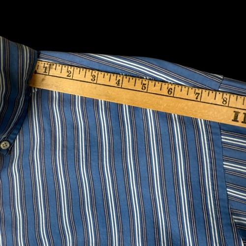 Vintage Ralph Lauren Hemd Herren L Blake Button Down Langarm klassisch blau gestreift - Bild 7 von 8
