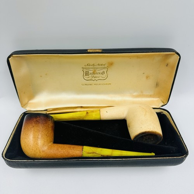 #ad #ad Mastercraft Meerschaum Estate Pipe Set of 2 in Case Please Read $36.75