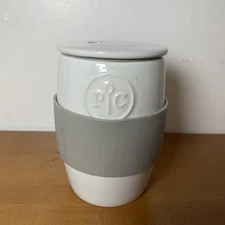 Pampered Chef Ceramic Egg Cooker 1529 White Microwave Stoneware Fast Easy