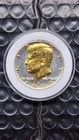 DANBURY MINT 1980 KENNEDY HALF DOLLAR, GOLD & SILVER
