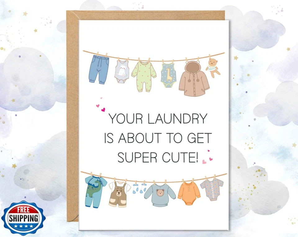 Tarjetas Baby Shower, Nuevo Bebé Niño Felicitaciones Regalo para Nuevos Padres, Linda La Foto 2 de 4