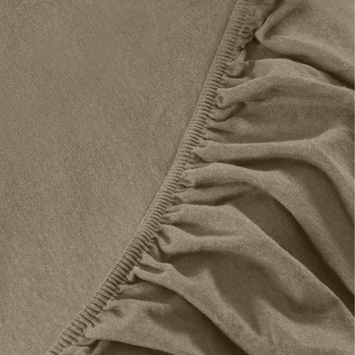 Extra Soft Stretchy Jersey Fitted Sheet 30cm Deep Washed Cotton Summer Bed Sheet - Picture 52 of 63