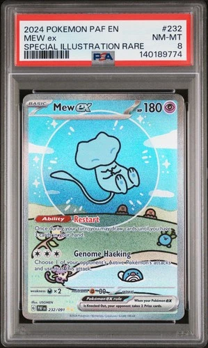 2024 POKEMON PAF EN-PALDEAN FATES SPECIAL ILLUSTRATION RARE #232 MEW EX PSA 8