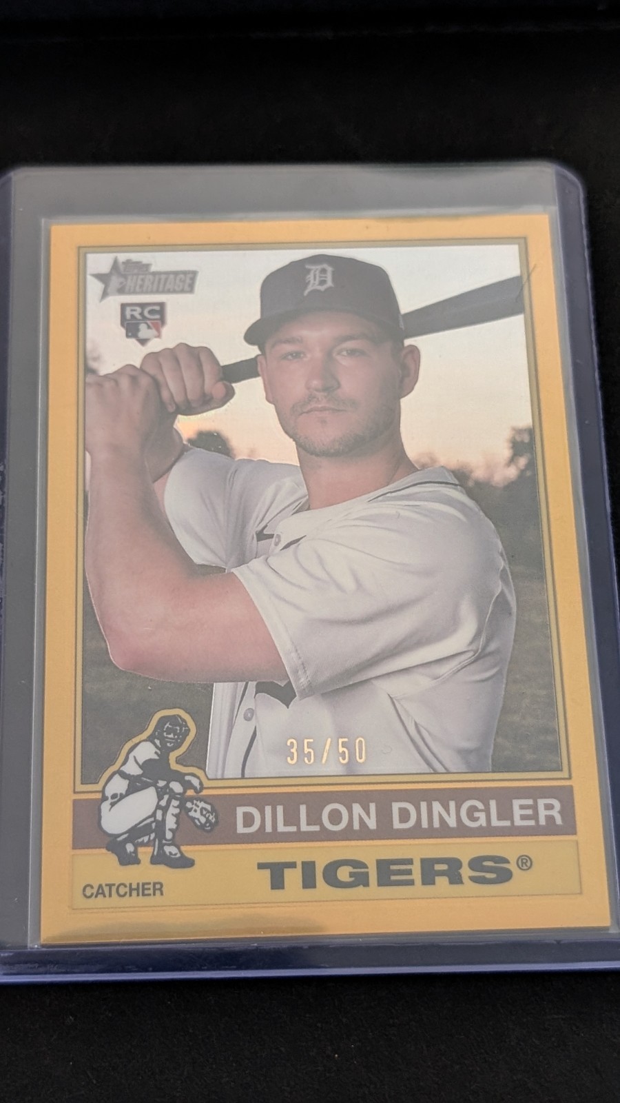2025 Topps Heritage Dillon Dingler #130 Chrome Gold Border /50 (RC)