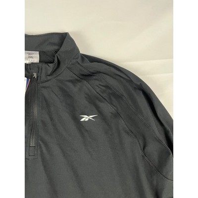 Reebok Women's Black Quarter Zip Training Top Long Sleeve Athletic Shirt 2XL