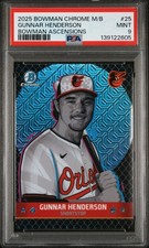 2025 BOWMAN CHROME MEGA BOX BOWMAN ASCENSIONS #25 GUNNAR HENDERSON PSA 9