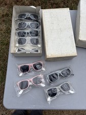 Vintage 1980s, NOS , Lot of 9, Checkerboard Design Sunglasses, Adult Size