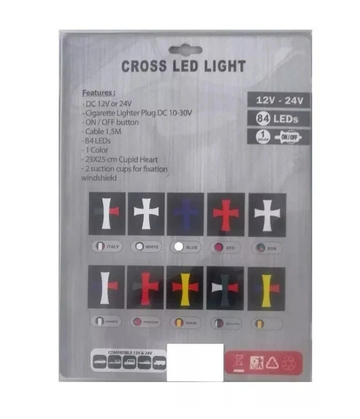 84 LED Rotes Kreuz 12V-24V mit Zigarettenanzünder Buchse für Bus Van Caravan LKW - Bild 4 von 4