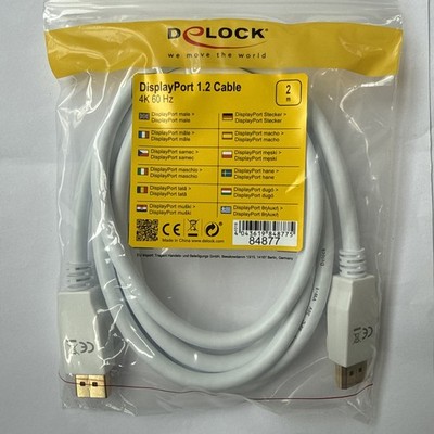 DeLOCK DisplayPort 1.2 Kabel / 4K  / 2x Stecker (Male) / 2m / Art.No.84877