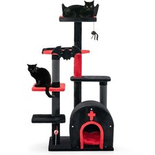 Gothic Cat Tree, 53 Inch Multi-Level Cat Tower with Scratching Posts, Cat Bed...