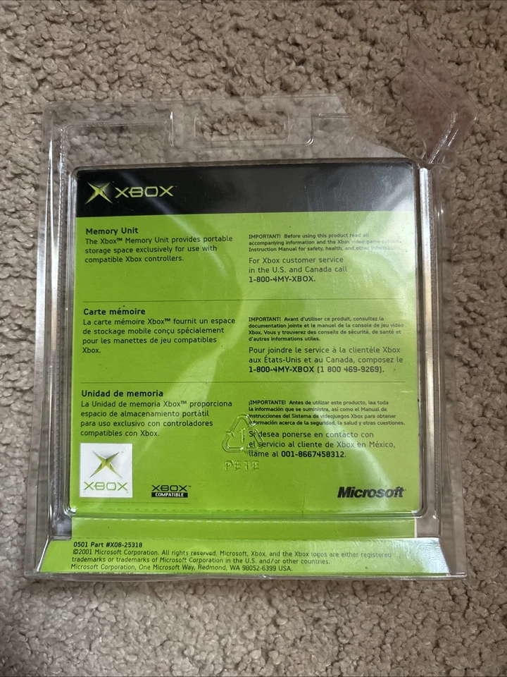Microsoft Xbox OEM Original Memory Unit Card X08-25319 BRAND NEW FACTORY SEALED - Image 2 of 3