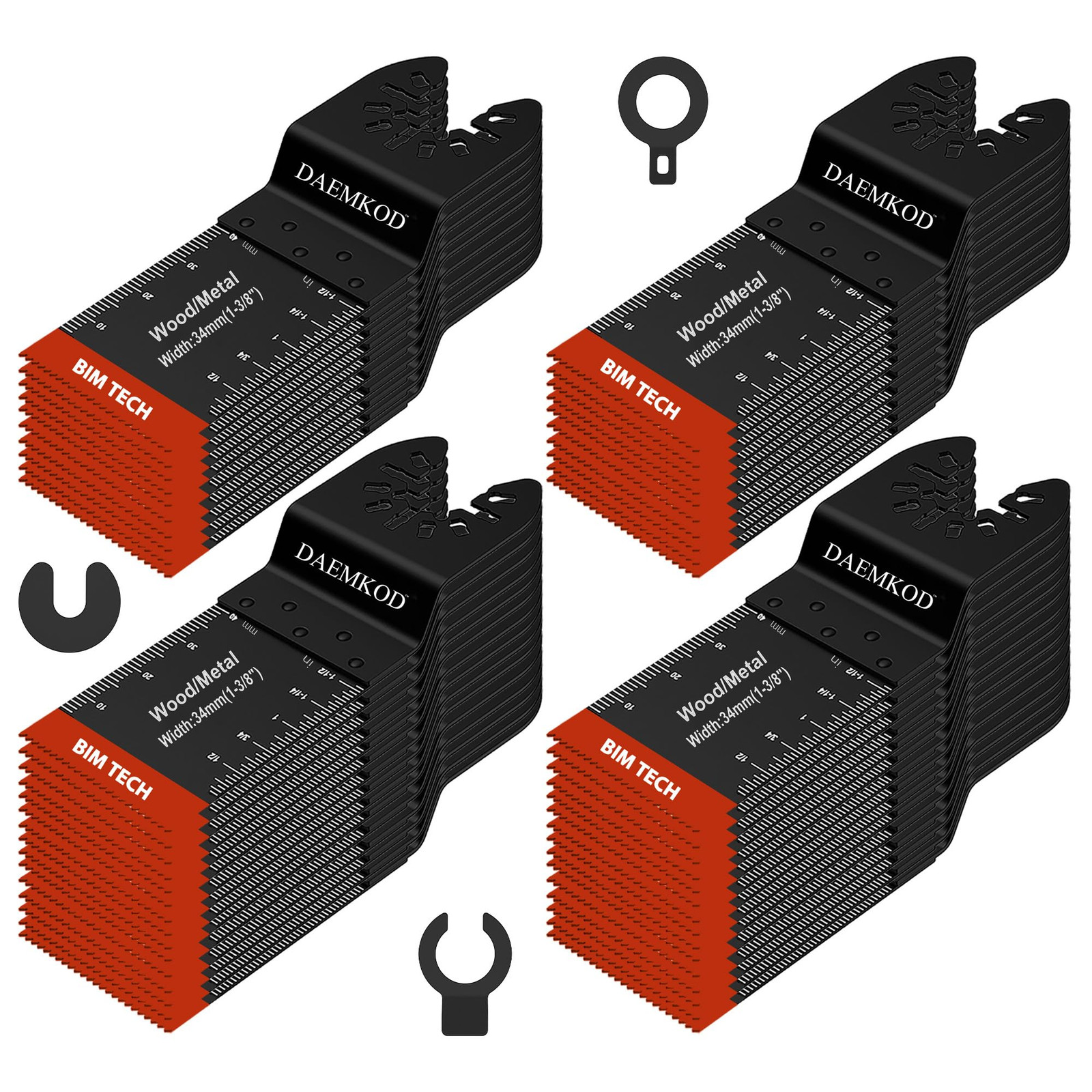DAEMKOD 50-Pack Bi-Metal Oscillating Saw Blades for Metal Cutting – Durable Multi-Tool Blades for Wood & Metal