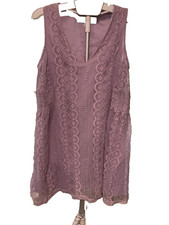 Blue Rain Dress Small, Sleeveless, Lace, lined, purple