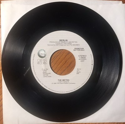 Berlin - The Metro - Geffen Promotional Mono/stereo 1982, Synth, Nice M-