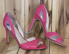 Ivanka Trump Womens 6.5 M Pink Patent Leather Heel Pumps 👠 Open Toe Tatiana