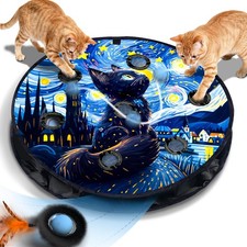 Interactive Cat Toy with Motion Activated Ball 7-Hole Play Mat, Hide and Se...