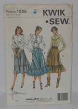 Kwik Sew Pattern 1209 Misses Skirt Size 14-16...