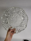 Vintage Federal Glass Pioneer Pattern Ruffled Edge Bowl Pressed Fruit 1940s-50s