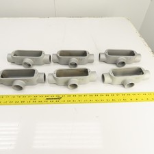 Appleton Unilet 1-1/4" T Form35 Malleable Iron Conduit Body Tee Lot of 6