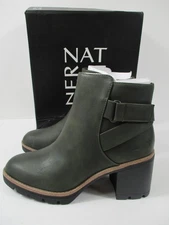-NEW Naturalizer Maren Water Rep Booties Olive Women's Boots Size 8M