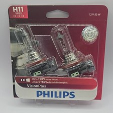 Philips Vision Plus 60 H11 55w Head Light Low Beam Replacement Stock Brand New