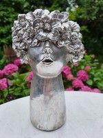 Pflanzenkopf - Argent, Silber, Polyresin 27,5 Cm