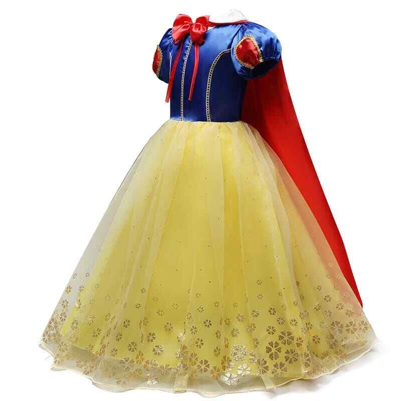 snow white prom dress Snow white Gold Satin Bow Prom Dresses 2024 Ball Gown Square Neckline Short Sleeve Backless Floor-Length / Long Cosplay Formal Dresses