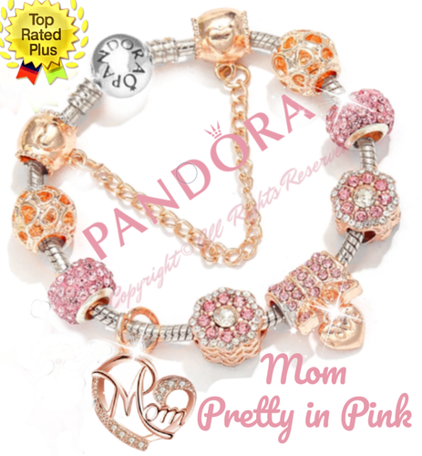 PANDORA Bracelet Silver Rose Gold Pink 