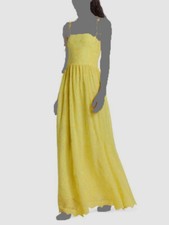 $695 Alice + Olivia Women's Yellow Juniper Tie-Strap Maxi Dress Size 2