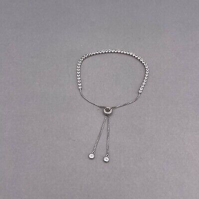 925 CN D Sterling Silver Rhinestone Slide Closure Tennis 925 CN D Sterling Silver Rhinestone Slide Closure Tennis