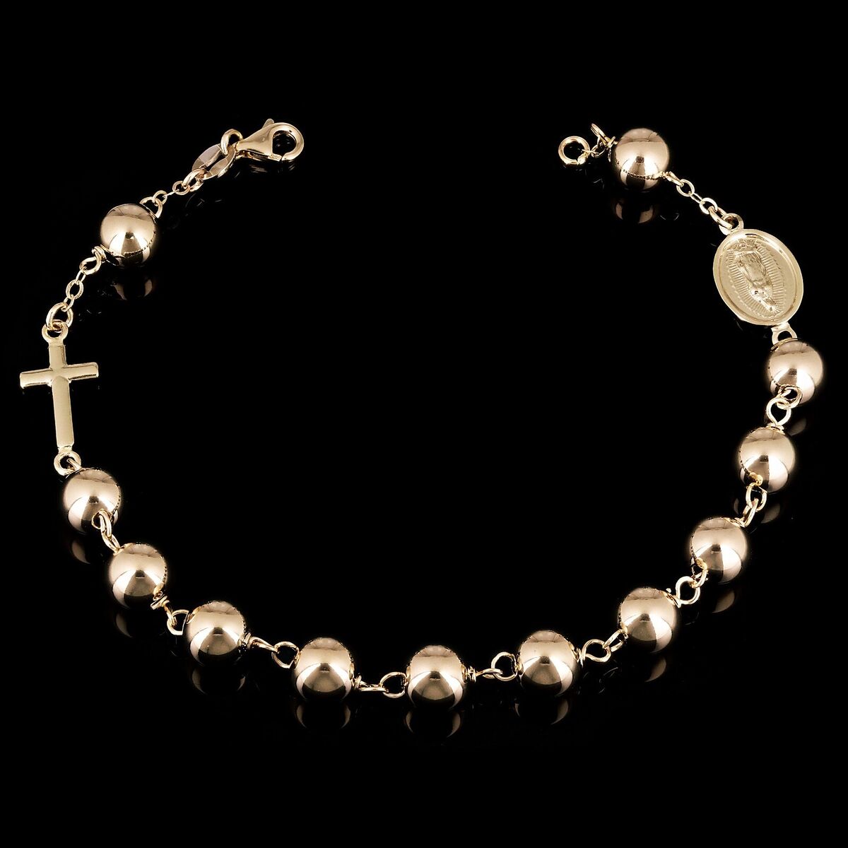 Yellow rose gold rosary bracelet☆ russiangold.com ☆ Gold 585 333 Low price