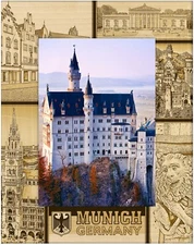 Munich Germany Laser Engraved Wood Picture Frame Portrait (8 x 10)  