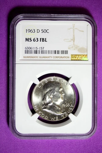 1963 D NGC MS63 FBL Franklin Half Dollar #B33154