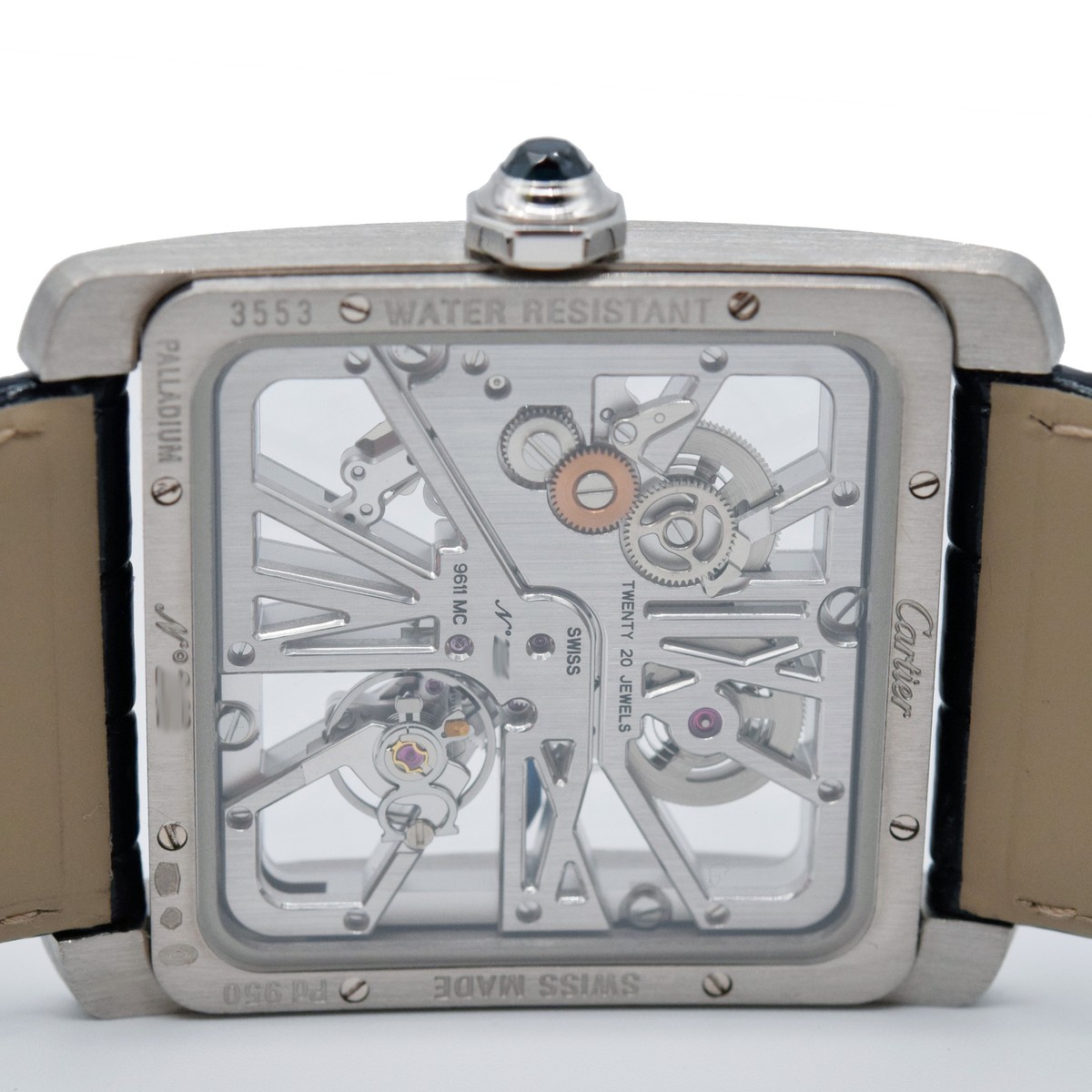 Cartier Tank MC Palladium Skeleton 3553 Manual Winding Watch