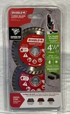 NEW!! DIABLO 4-1/2 in. Turbo Rim Masonry Diamond Cut Off Blade Value Pack 2-Pack