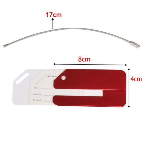 3X Aluminium Luggage Tags Label Secure Travel Baggage Suitcase Address Name ID↖ - Picture 2 of 19