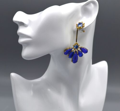 Kate Spade New York Iridescent Blue Dangle Statement Chandelier Earrings - Foto 1 di 6