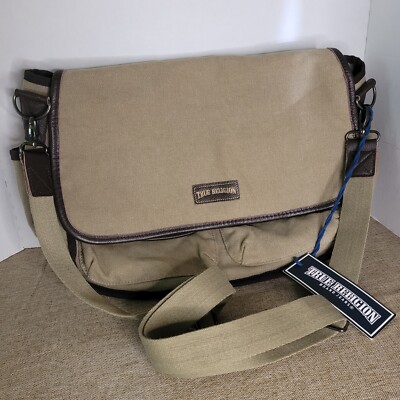 New True Religion Messenger Laptop Bag Color Olive Green  display picture 1