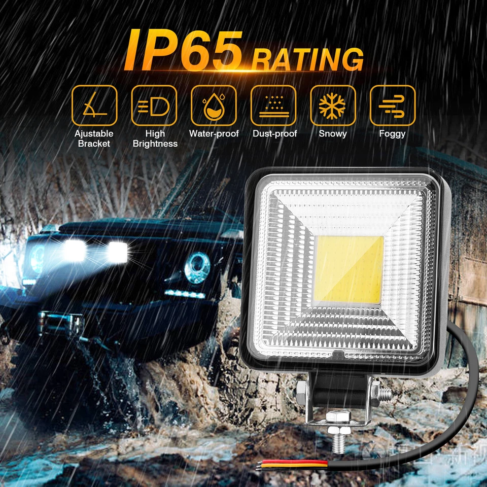 Barra de luz de trabalho LED 2x 4 polegadas 500W offroad ponto inundação pods 4WD lâmpada de neblina de direção - Imagem 4 de 4