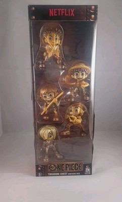 Netflix One Piece Gold Treasure Chest Minifigure 5 Pack New