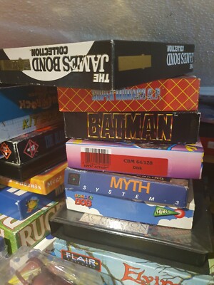 Games x Commodore 64 on Floppy Disk and Game Cassette C64