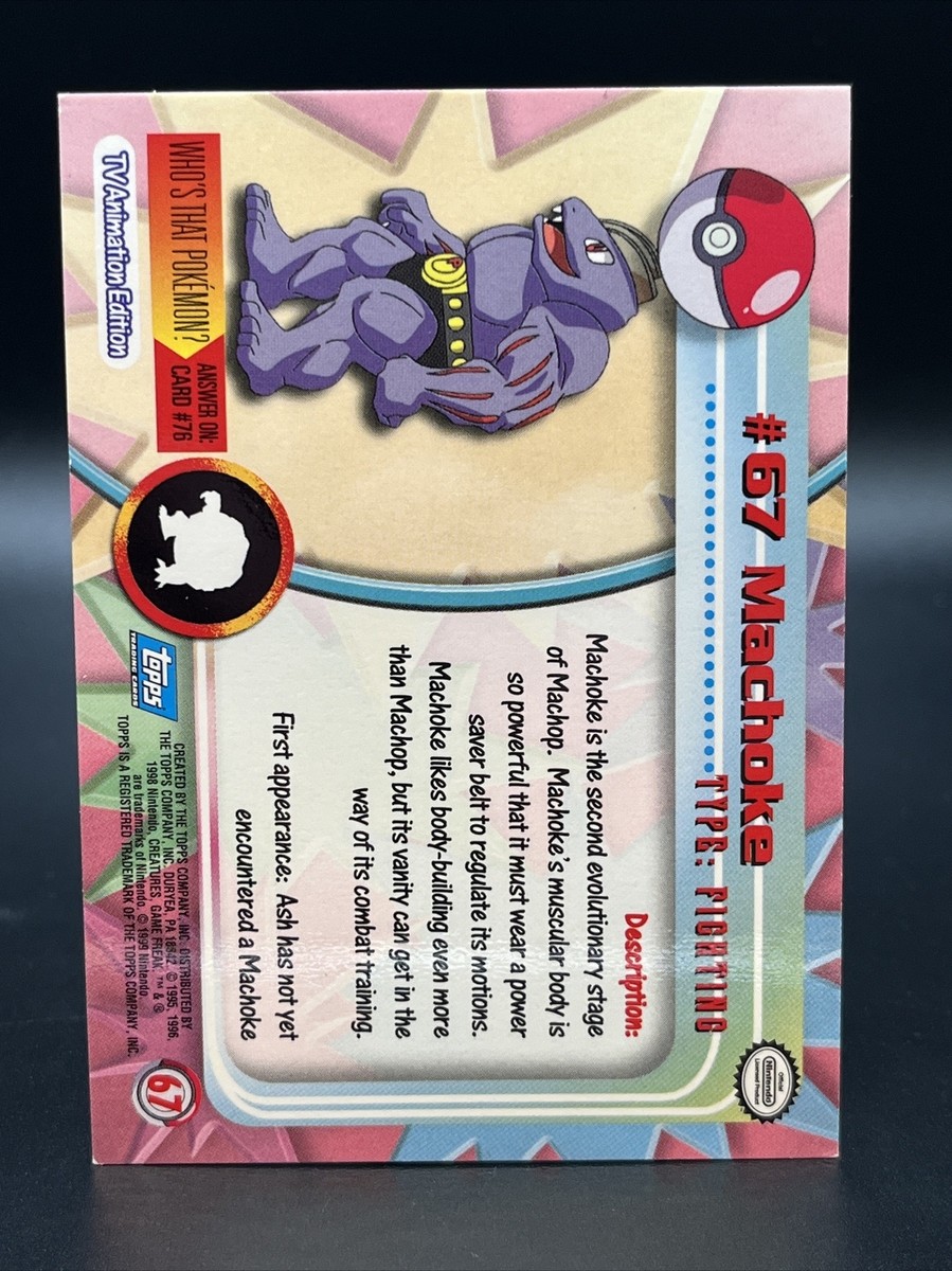 #67 machoke pokemon card Pokemon Card - Machoke #67 - Black Logo - Topps Series 1