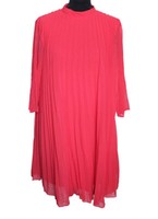 Damenkleid Kleid Plissee Kirschrot Rot Tunikakleid Asos 3/4 Arm Gr. 38 Neu