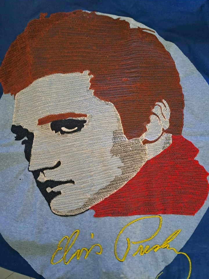 Embroidered Hand Printed Elvis Presley T Shirt Cotton Thailand Unique ...