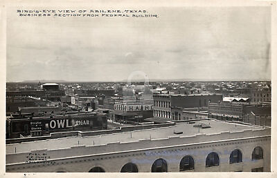 #ad Abilene Texas business section from Federal Building RPPC Postcard COPY $4.95